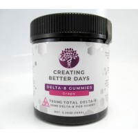 Creating Better Days Delta 8 Gummies - Grape Flavor- 750mg Total 25mg Delta 8 per Gummy (20 servings)